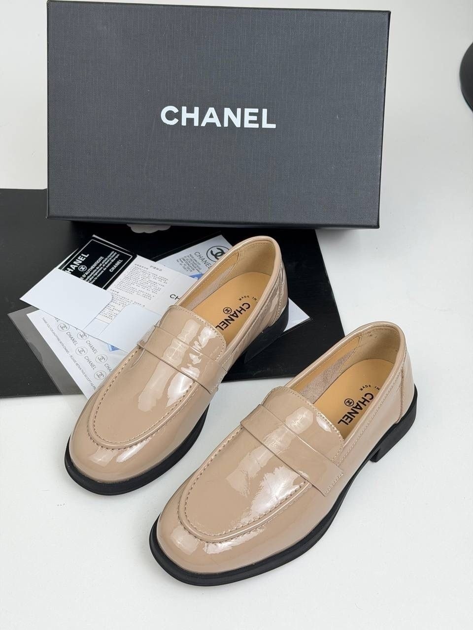 лоферы chanel,,женские кожаные черные лоферы chanel,туфли chanel,лоферы женские