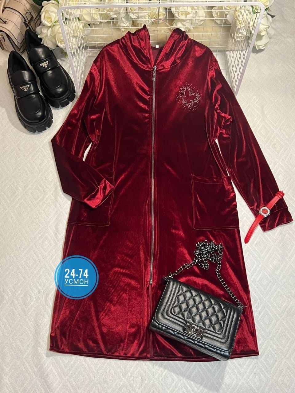 женский велюровый халат,халат велюр,велюровый халат,халат черный,халат женский