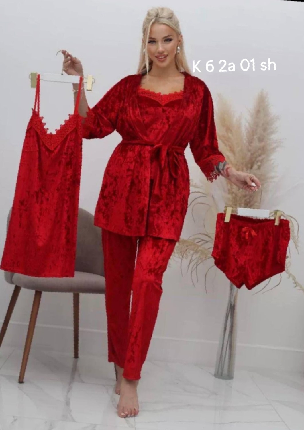 пижама тройка женская велюр,пижама велюр,пижама женская комплект 5 в 1,женская пижама комплект,пижама из мягкого велюра