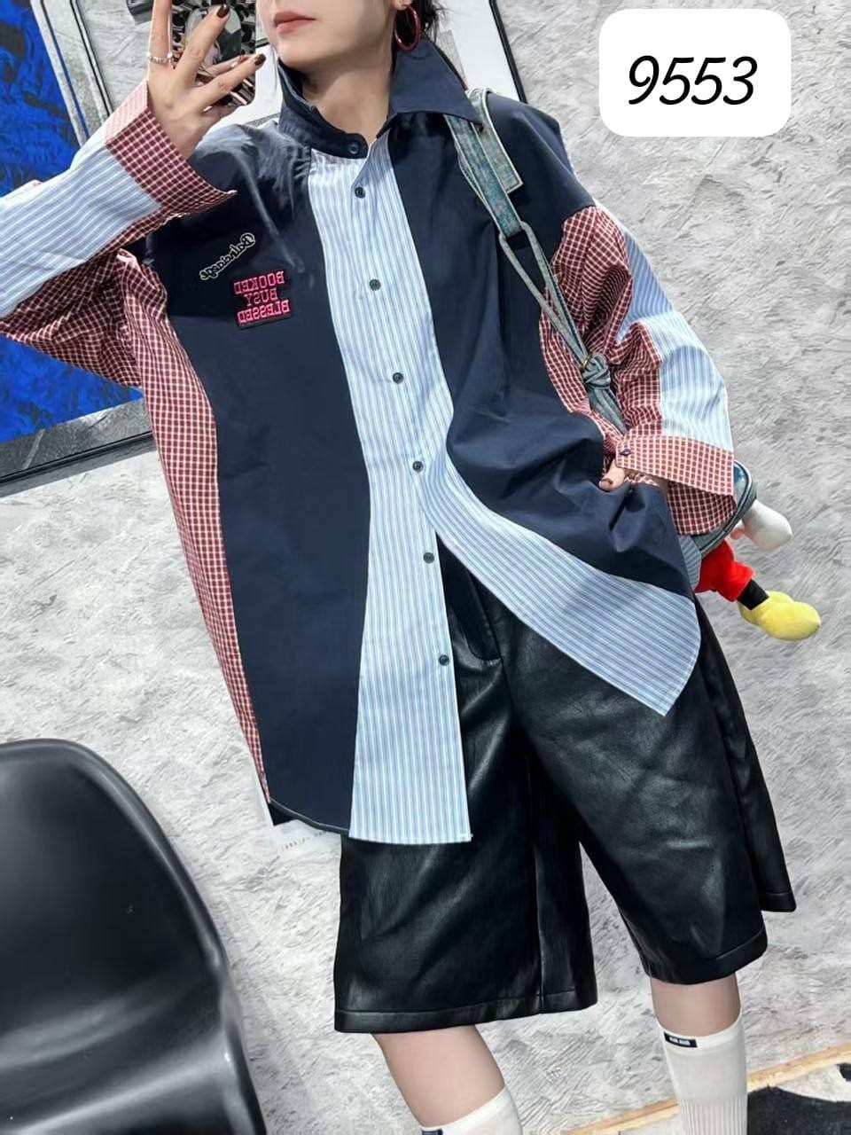 рубашка пэчворк,повседневная рубашка,модная женская рубашка,длинная рубашка,женская рубашка