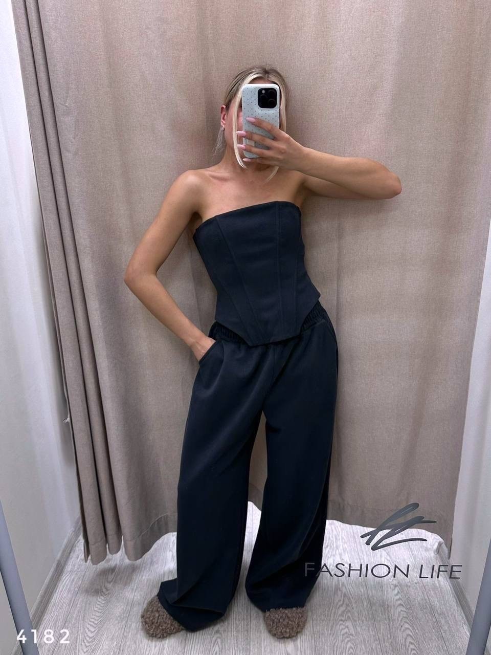 брючный костюм с топом,женский костюм,брючный костюм с корсетом,костюм,свадебный брючный костюм