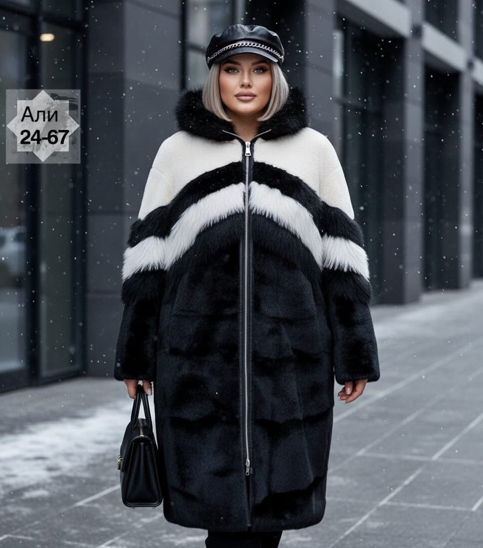 женская шуба,комбинированная шуба,шуба,эко шуба,комбинированная шуба из меха