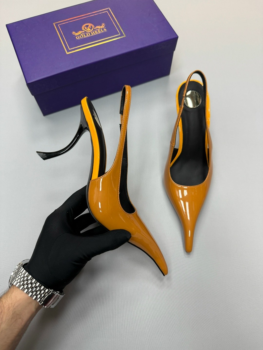 ,женские туфли лодочки,туфли-лодочки женские металлические высокий золотистый каблук квадратный носок глазурованная кожа,каблуки туфли,туфли стильные