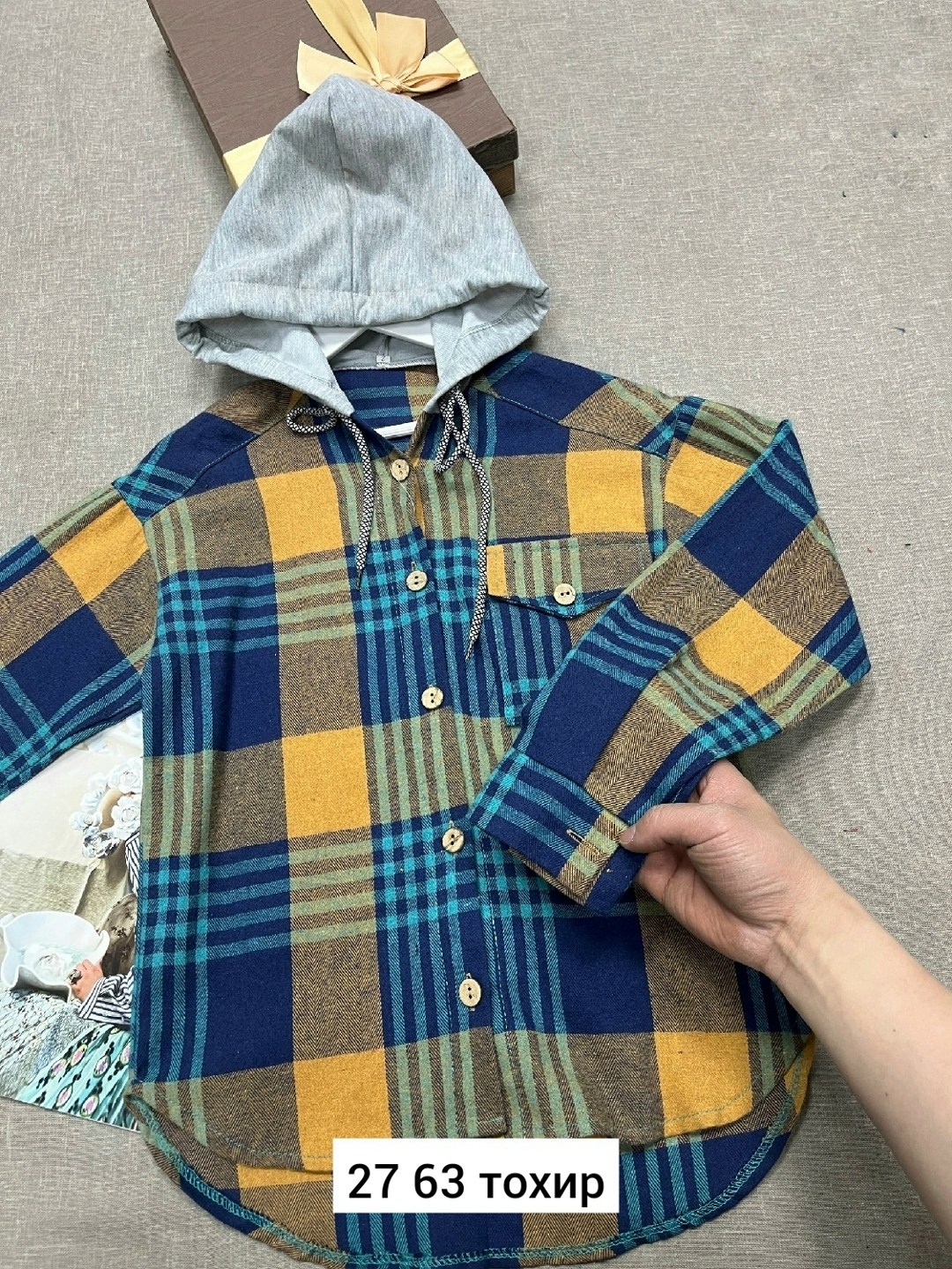 рубашка с капюшоном,рубашка в клетку с капюшоном,детская рубашка,рубашка для мальчика,рубашка теплая
