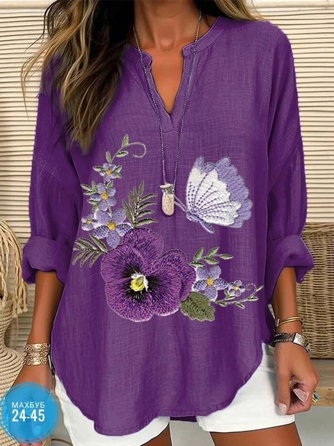женская рубашка из хлопка и льна,женская кофта фиолетовая,рубашка женская,блузка модная,женская кофта