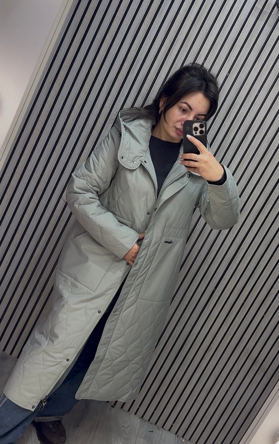 пуховик зимний длинный с капюшоном стеганый cupivip 103199580,стеганое пальто эсприт длинное,куртка женская,пальто женское зимнее,стеганое пальто