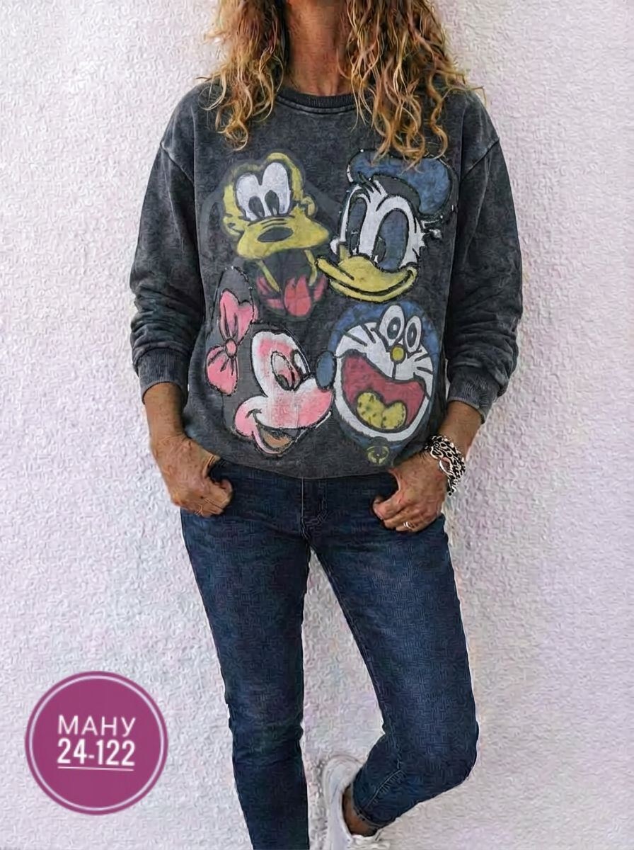 кофта варенка оверсайз с принтом микки маусом,женская кофта,свитшот женский,кофта,толстовка кофта