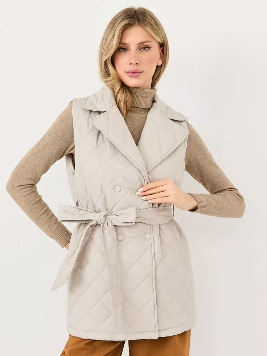 демисезонный жилет,жилетки женские,жилет женский,стеганый жилет юникло,жилетка с поясом