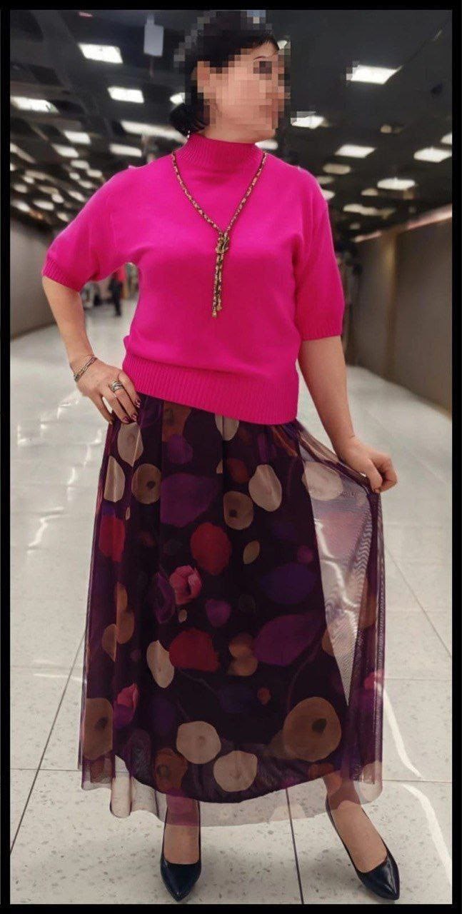 шифоновая юбка,юбка,юбка с принтом,юбка сетка с цветами,юбка средней длины