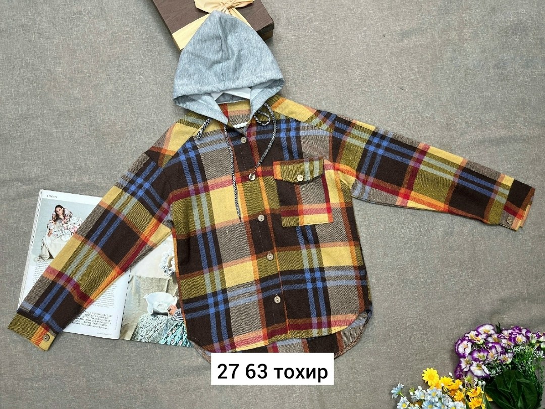 рубашка с капюшоном,рубашка в клетку с капюшоном,детская рубашка,рубашка для мальчика,рубашка теплая
