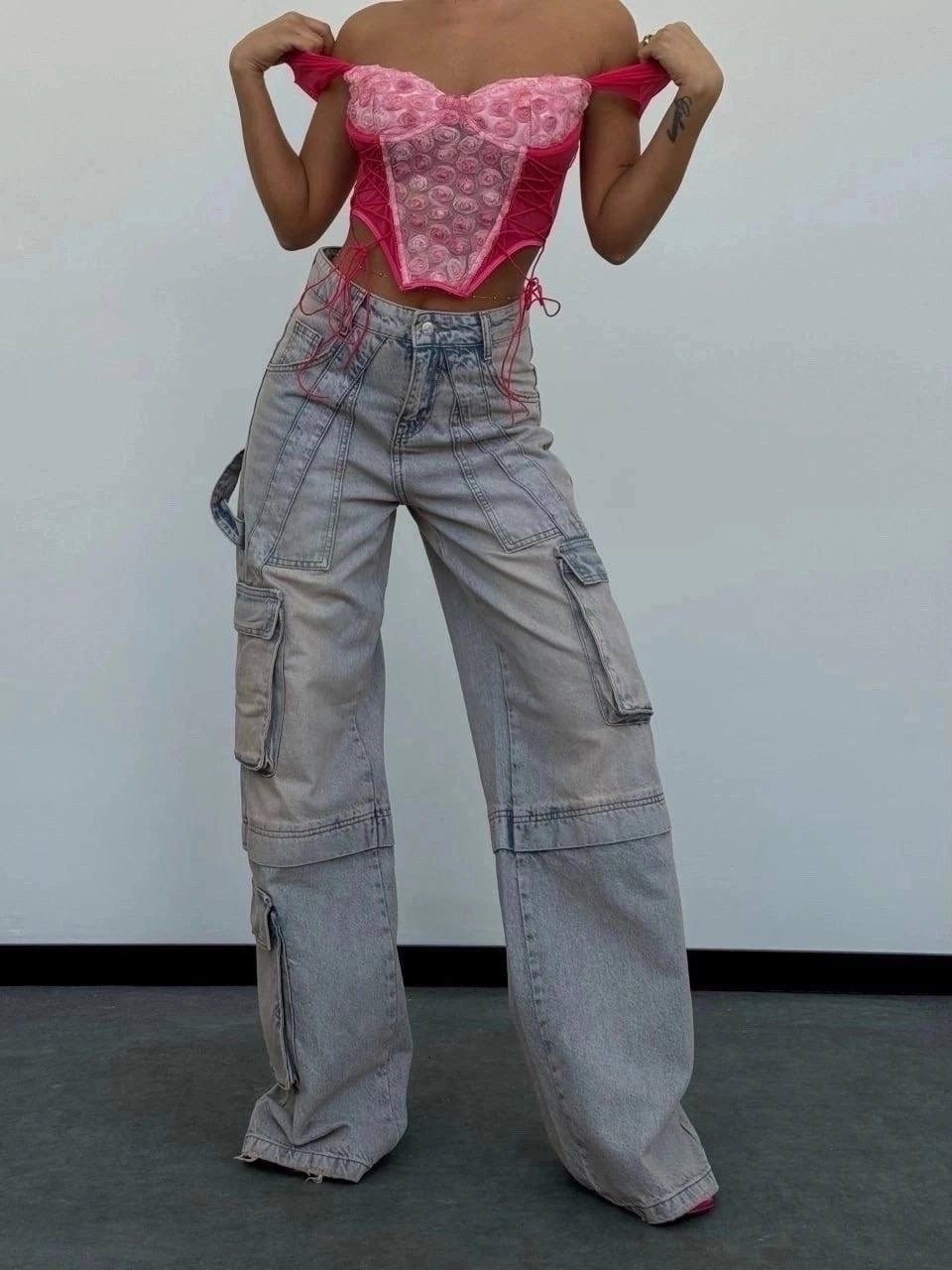 женские джинсы и брюки,джинсы карго,джинсы карго женские широкие,модные джинсы,джинсы с карманами