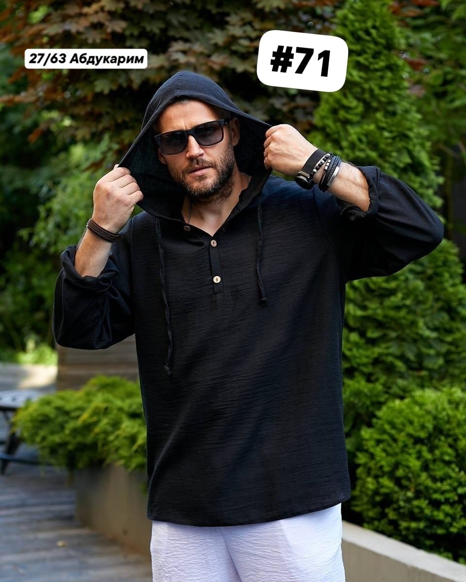 рубашка мужская с капюшоном,рубашка с капюшоном,муслиновая рубашка летняя с капюшоном,туника с капюшоном,мужская рубашка