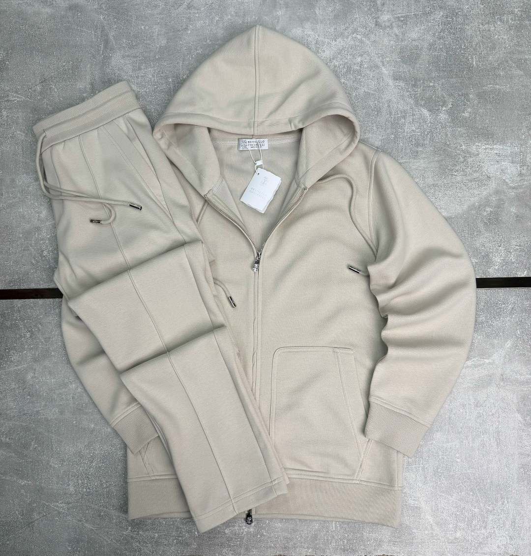 спортивный костюм brunello cucinelli,бежевая кофта,спортивные костюм,бежевая толстовка,костюм на флисе мужской