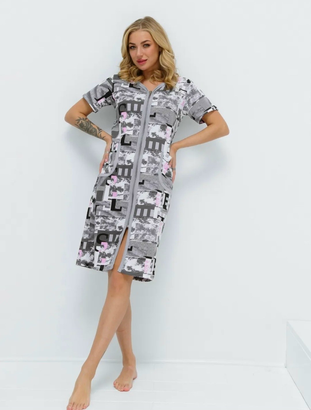 халат домашний женские,халат женский для дома,халат домашний на молнии ohana market,халат женский,халат домашний на молнии