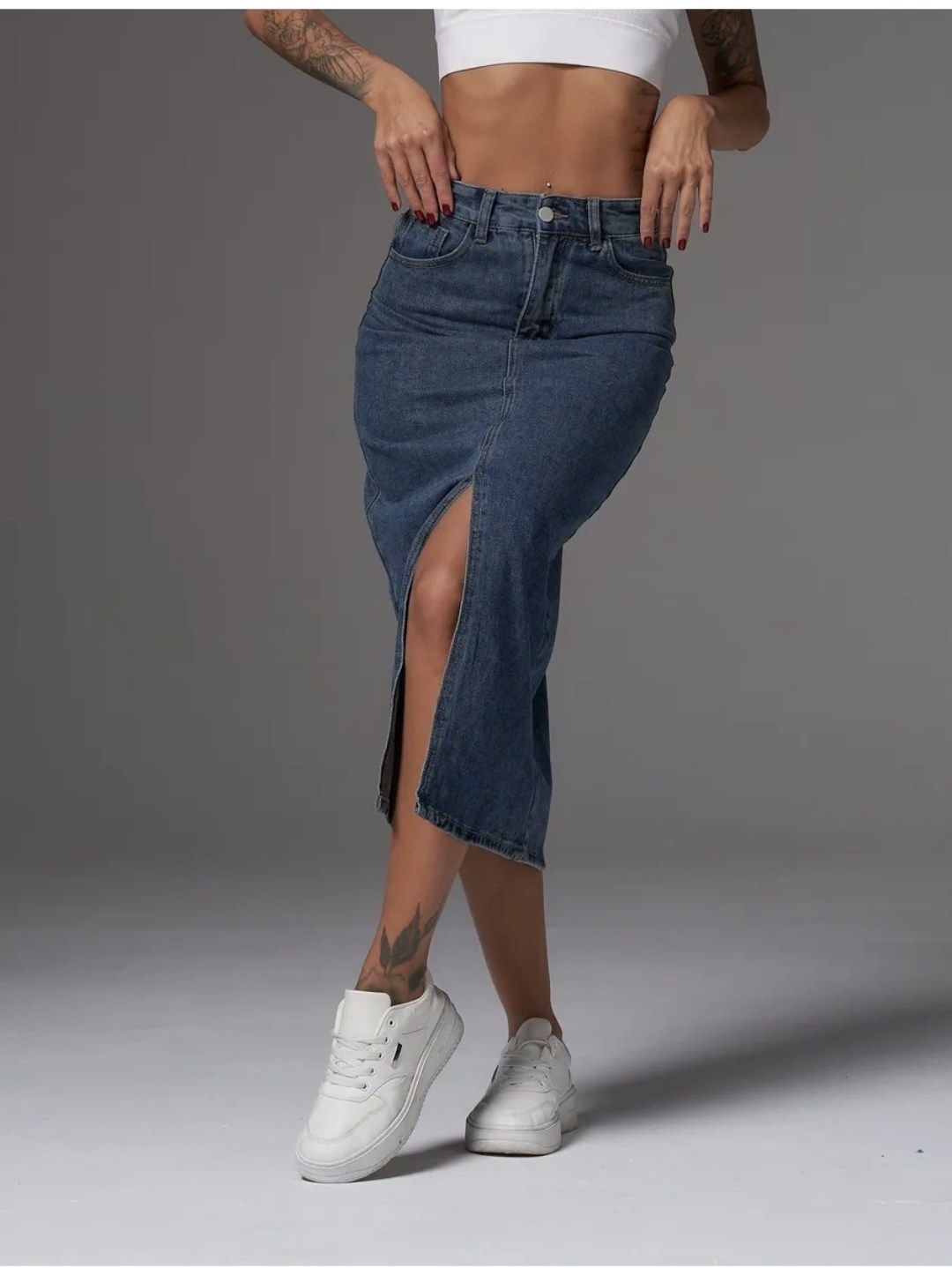 джинсовая юбка,джинсовая юбка миди,юбка с разрезом джинсовая,юбка миди джинсовая с разрезом спереди ниже колен,юбка джинсовая миди с разрезом спереди