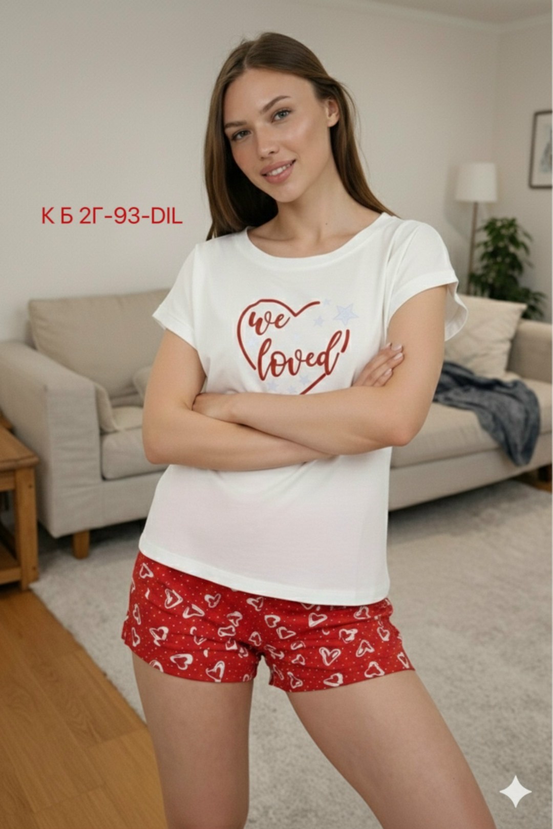 пижама женская,пижама женская с шортам,пижама женская с шортами с сердечками,пижама женская (футболка и шорты) kaftan "love" р.44-46,пижама женская (футболка и шорты) kaftan "love" р.40-42