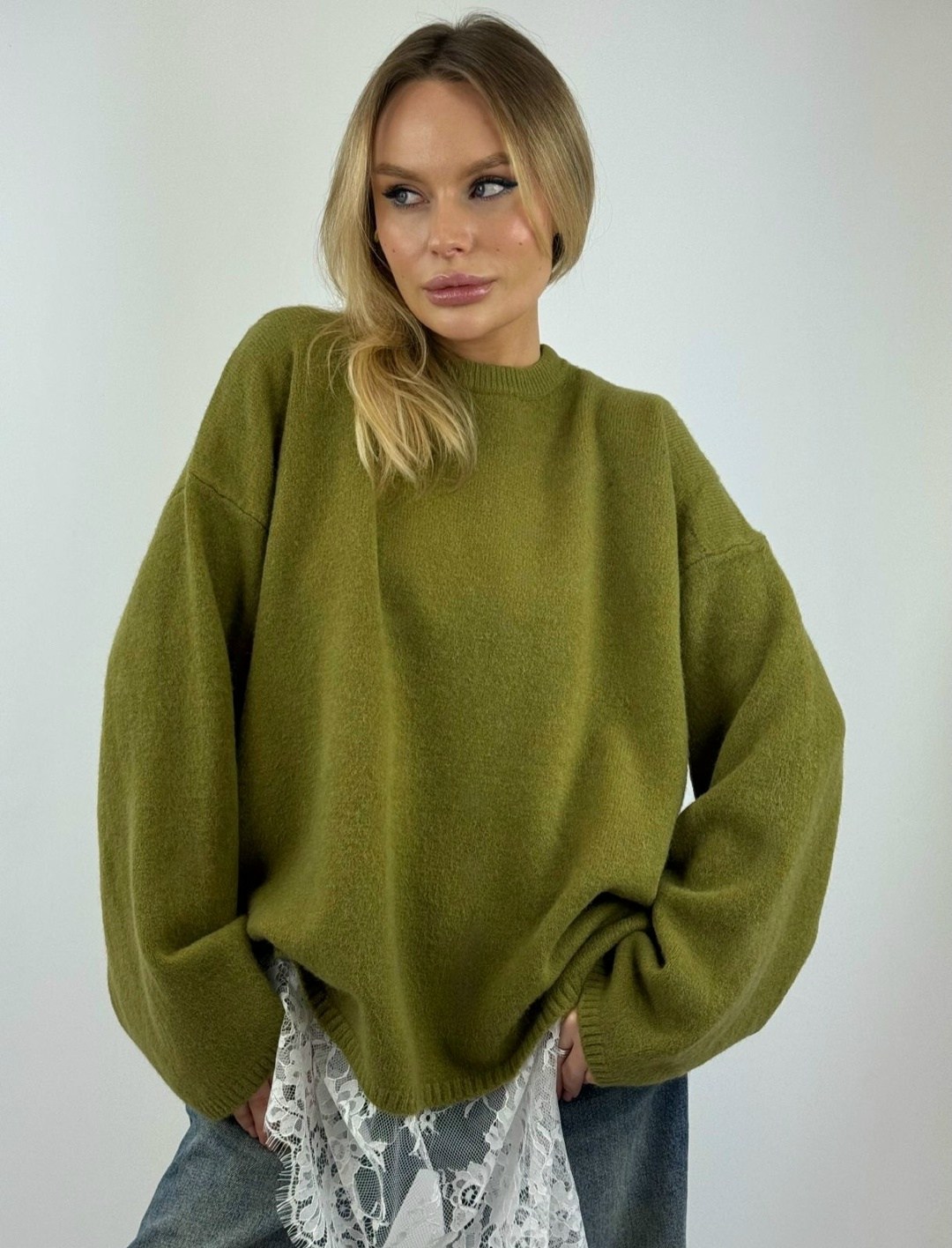 свитер вязаный оверсайз smile&shine,свитер оверсайз с горлом,женский свитер оверсайз,свитер оверсайз вязаный с горлом timtony,свитер