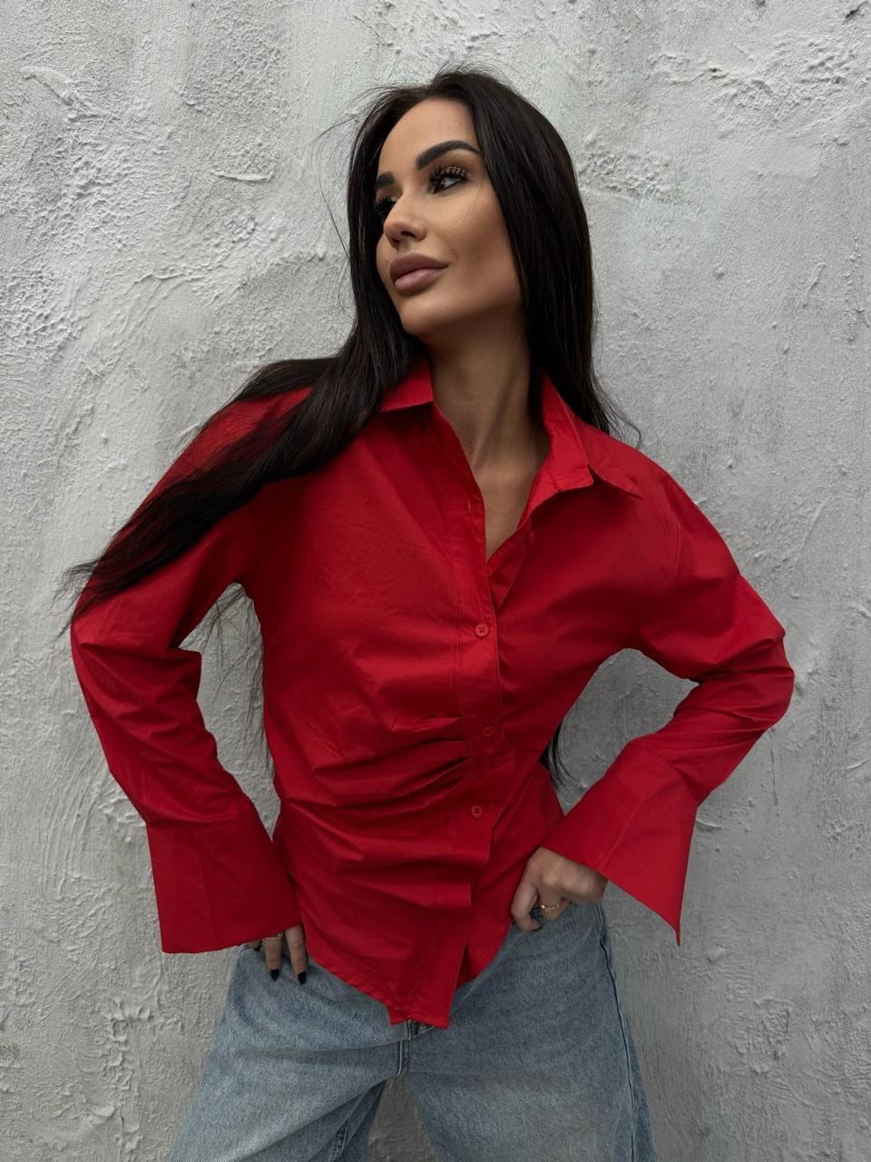 рубашка женская,рубашка красная,стильная рубашка,рубашка блузка женская,рубашка удлиненная