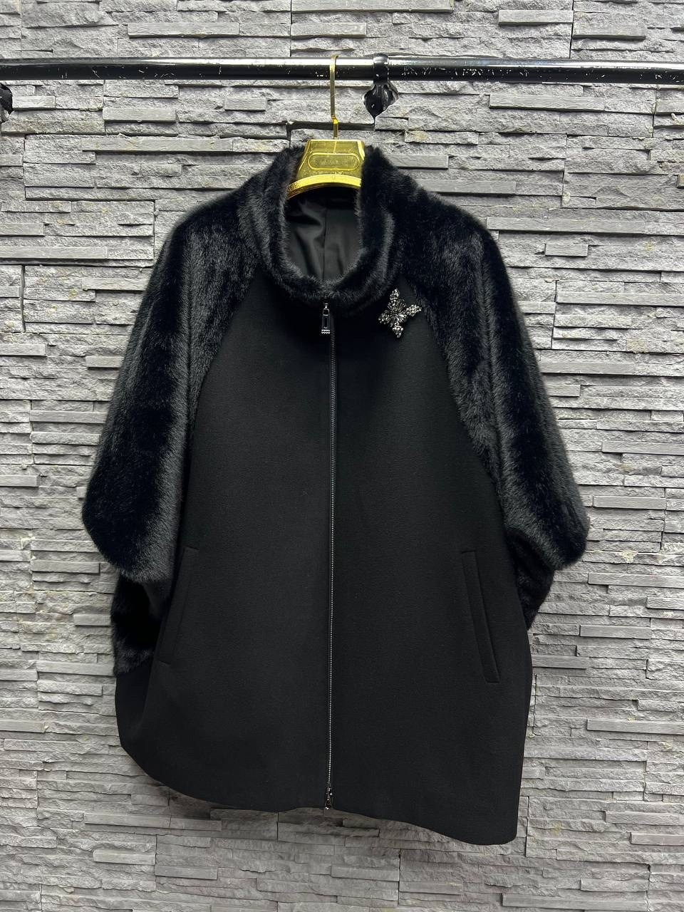 пальто комбинированное,пальто,пальто с мехом,пальто утепленное,женское пальто