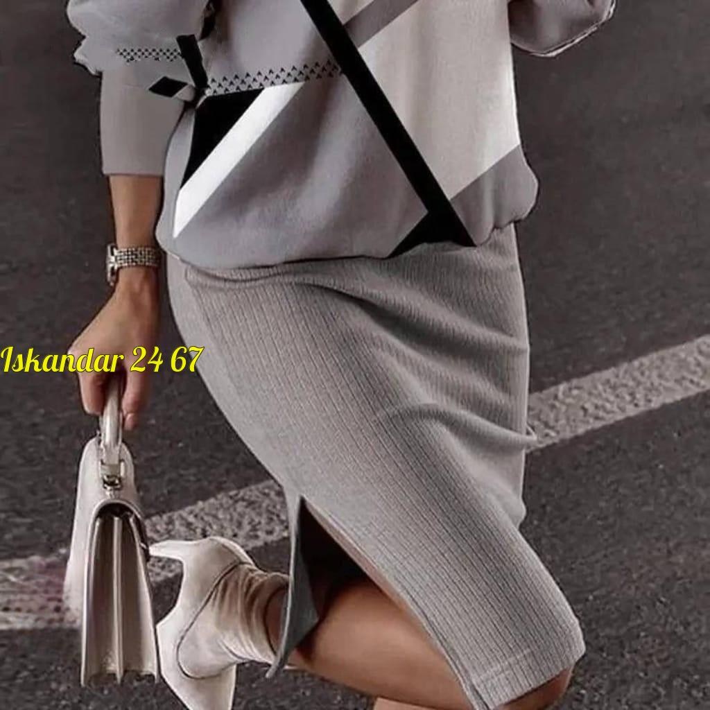 костюм юбка и кофта,костюм женский двойка,костюм женский трикотажный с юбкой черный с белым арт. 7197177,костюм с юбкой,трикотажный костюм с юбкой