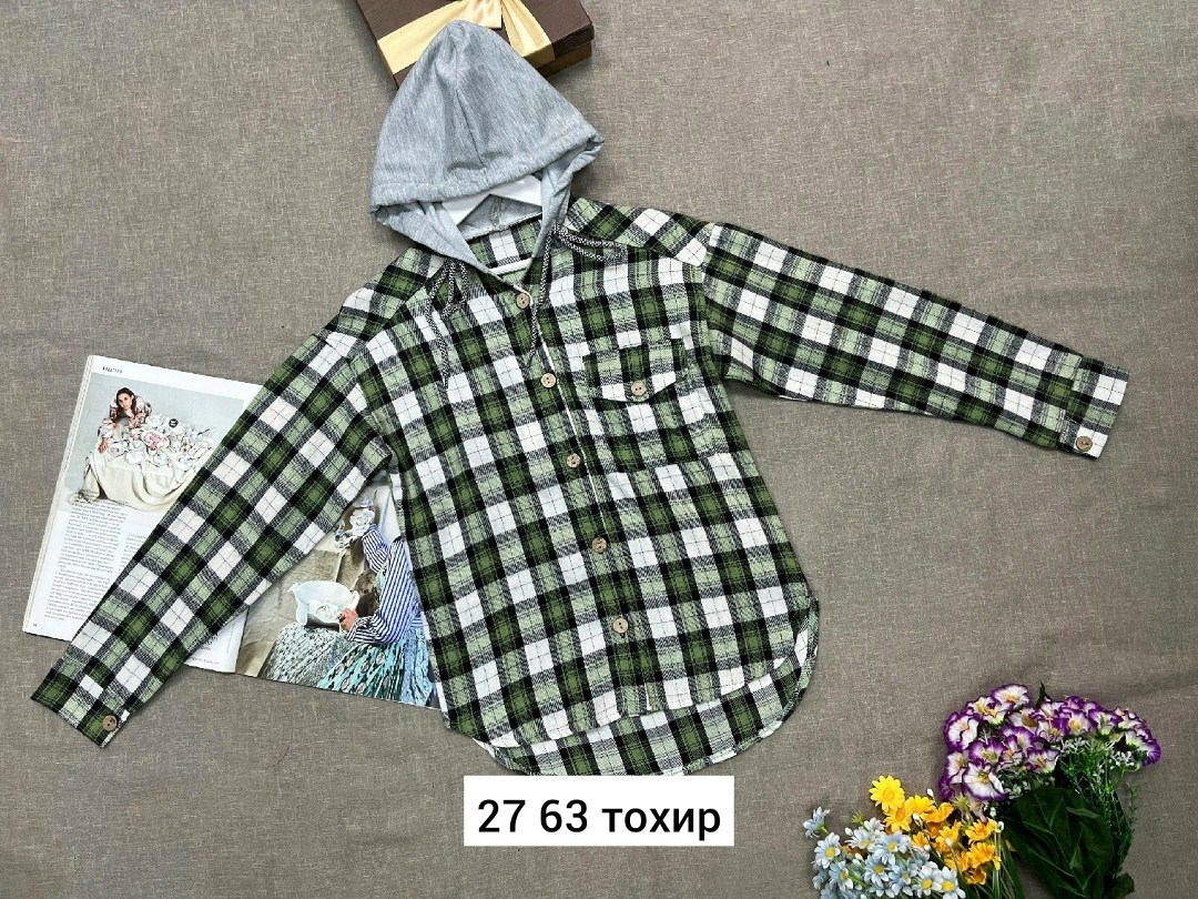 рубашка с капюшоном,рубашка в клетку с капюшоном,детская рубашка,рубашка для мальчика,рубашка теплая