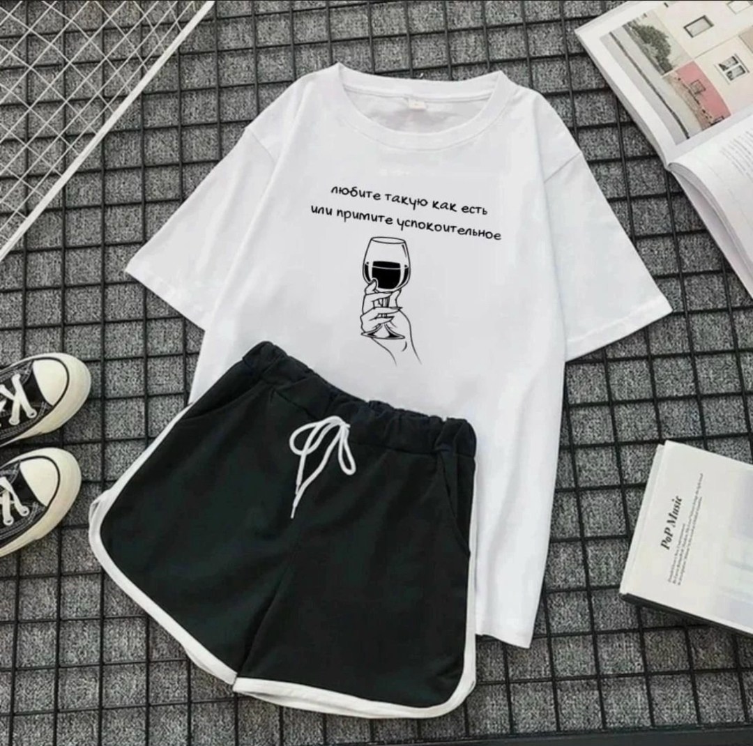 костюм женский с шортами,костюм спортивный женский шорты,костюм женский,костюм футболка шорты,костюм женский футболка