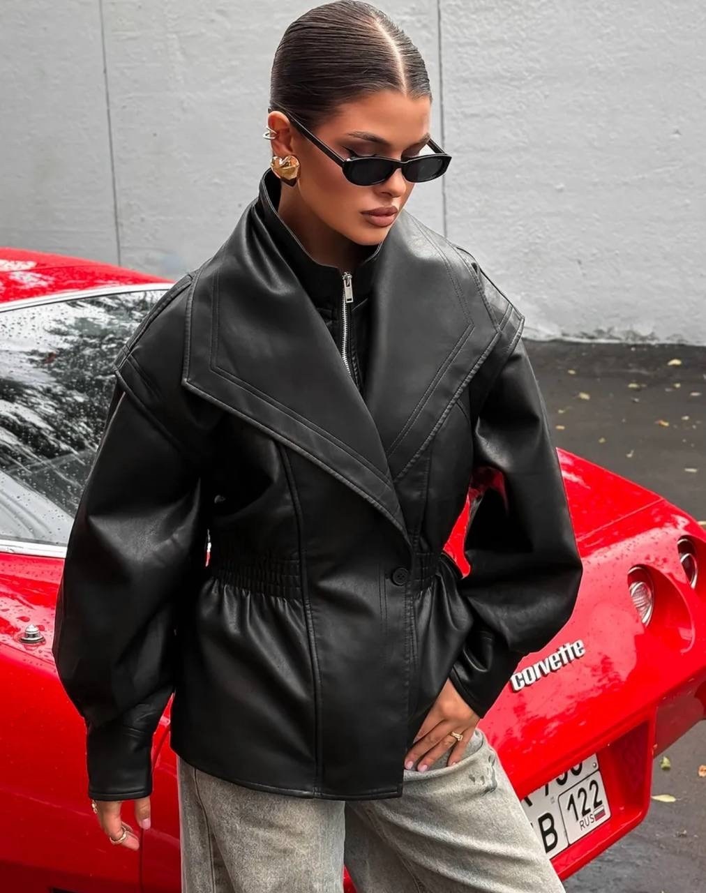 кожаная куртка,косуха куртка кожаная с поясом chauzi,женская кожаная куртка,косуха куртка кожаная оверсайз демисезонная удлиненная mayberry,куртка из экокожи