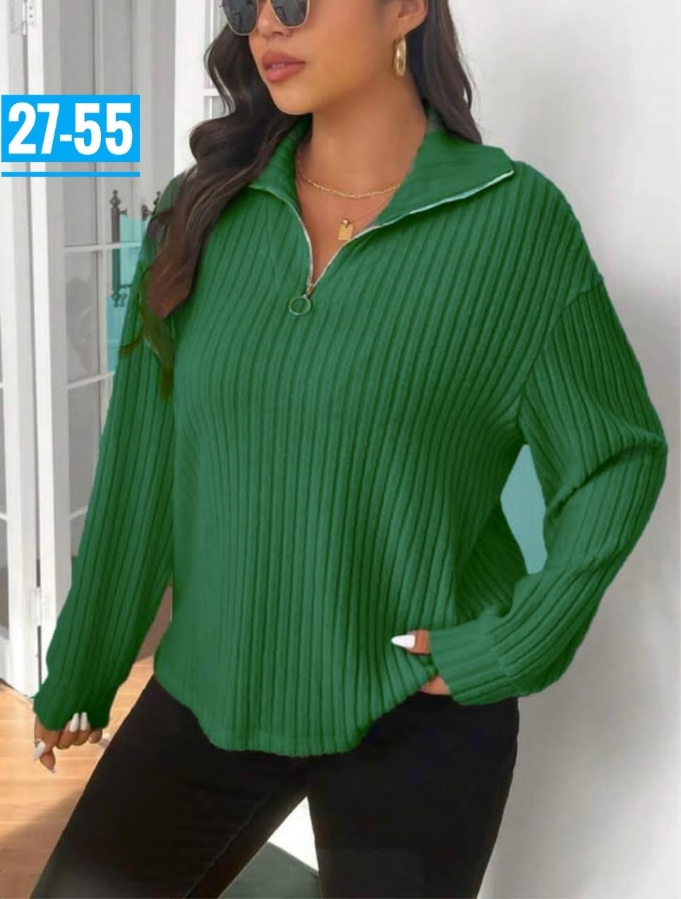 кофта женская,джемпер женский 3503 "лапша+молния"темно-зеленый,стильная кофта,кофта,джемпер женский 3503 "лапша+молния"темно-зеленый водолазки