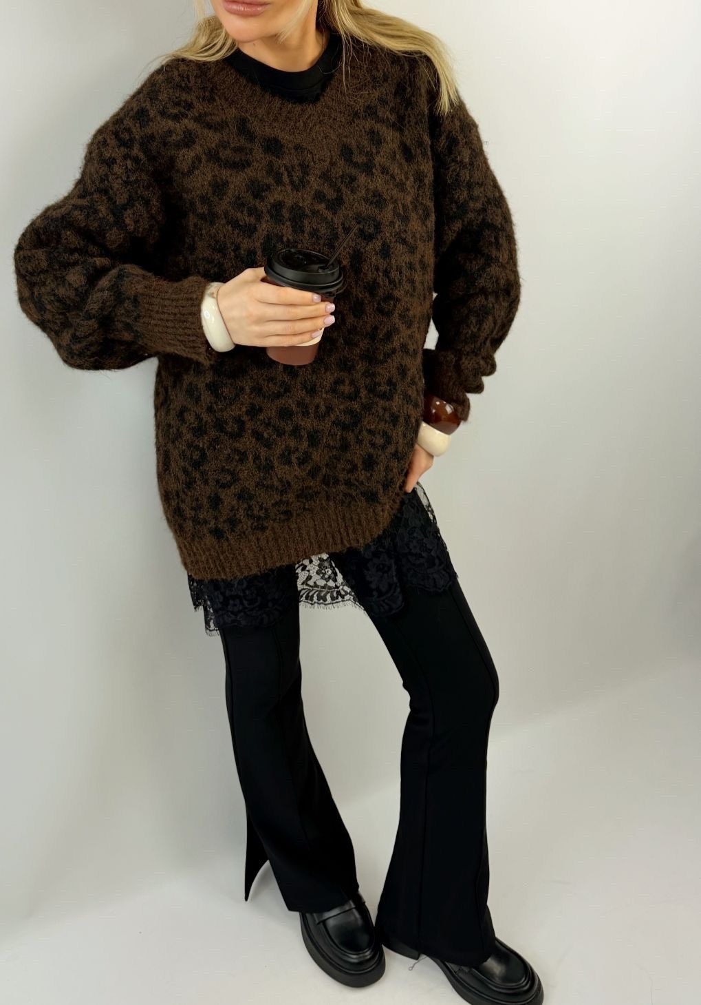 свитер женский,свитер с шерстью,коричневый джемпер,джемпер,свитер