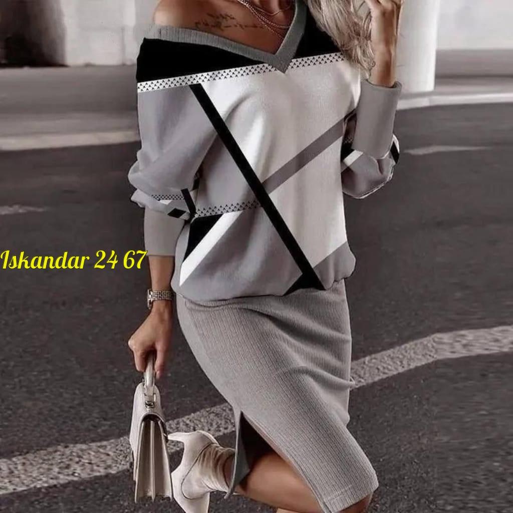 костюм юбка и кофта,костюм женский двойка,костюм женский трикотажный с юбкой черный с белым арт. 7197177,костюм с юбкой,трикотажный костюм с юбкой