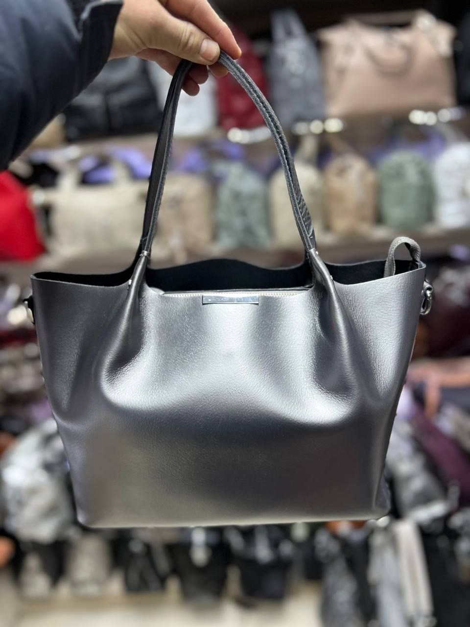 женская кожаная сумка,сумка,женская сумка,сумка женская серебристая,женская кожаная сумка шоппер