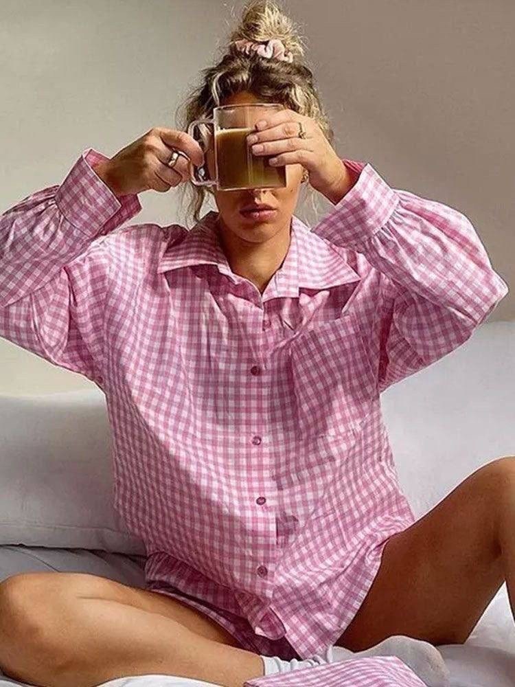 рубашка оверсайз в клетку,рубашка модная,женская рубашка,стильная рубашка,оверсайз рубашка