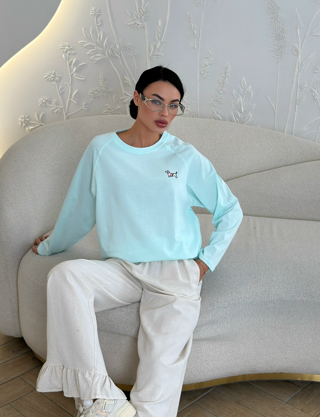 брюки палаццо,широкие брюки,женская кофта,джемпер бирюзовый,спортивные брюки