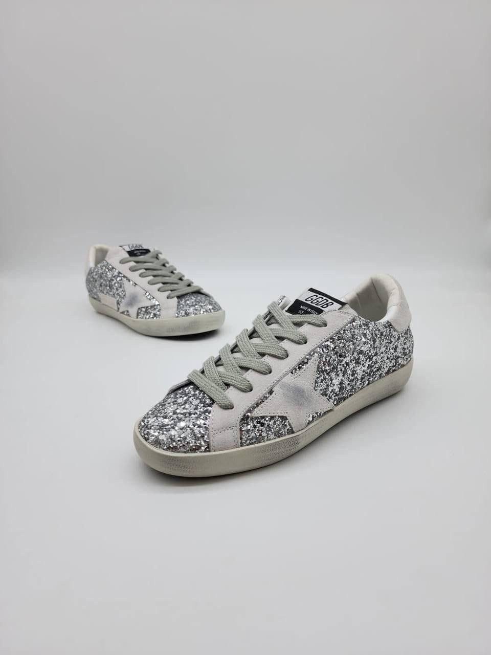 golden goose кеды super-star с блестками серебристый,кроссовки golden goose,кеды golden goose женские,golden goose silver glitter superstar sneakers,женские кеды golden goose superstar glitter с блеск