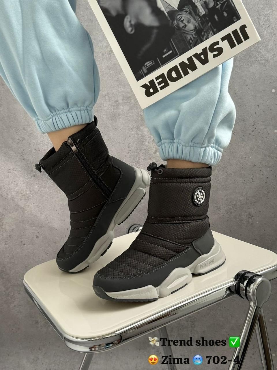 женские дутики,женские дутики зима f1986-5 темно-серые,дутики,зимние женские дутики,зимние дутики