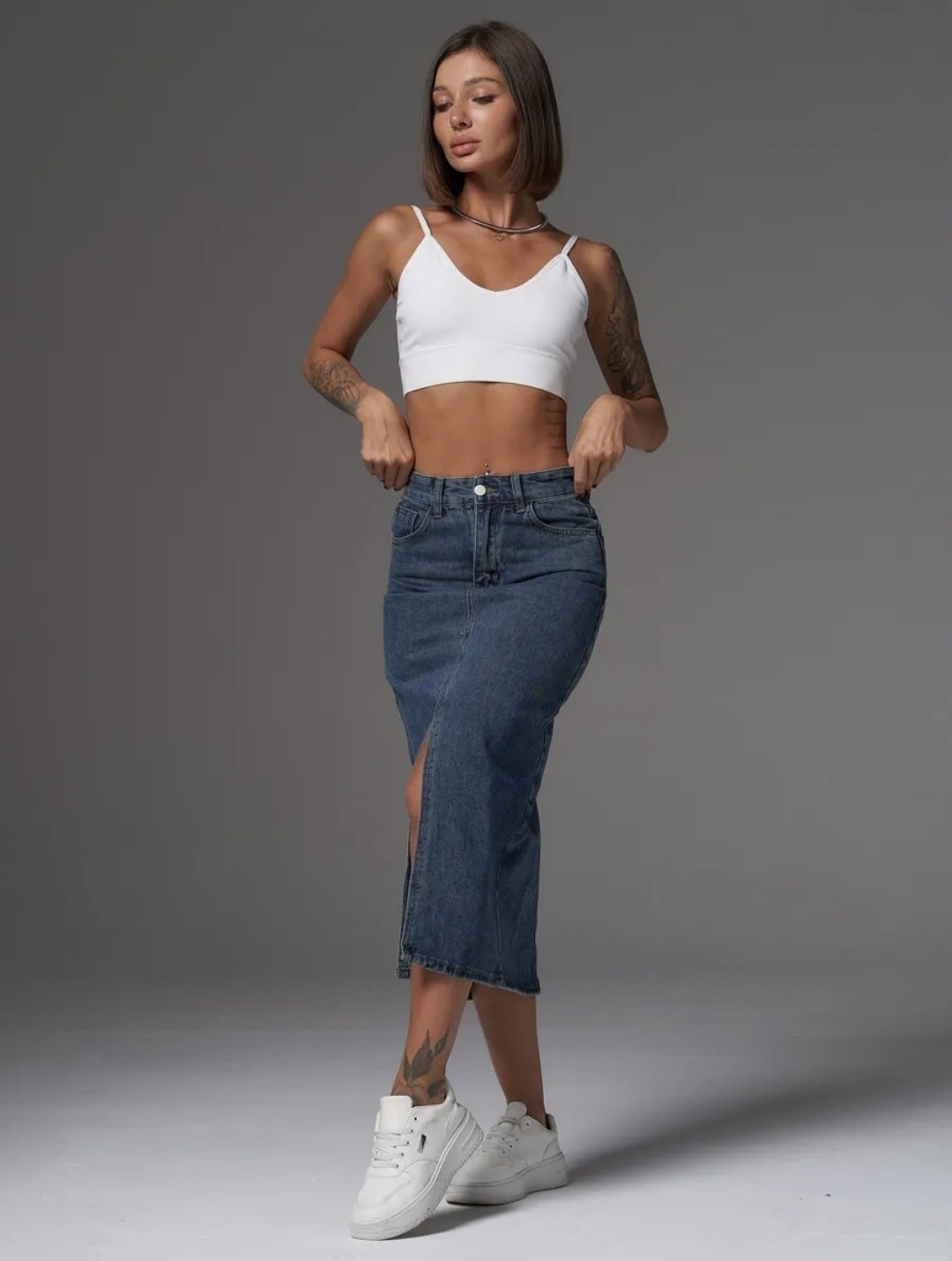 джинсовая юбка,джинсовая юбка миди,юбка с разрезом джинсовая,юбка миди джинсовая с разрезом спереди ниже колен,юбка джинсовая миди с разрезом спереди