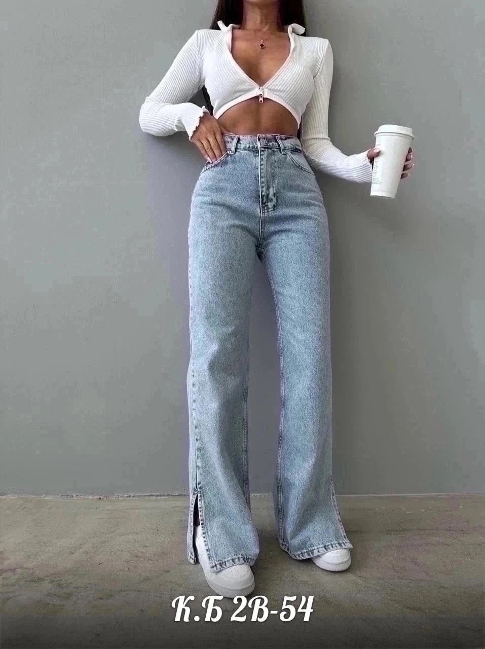 джинсы клёш с разрезом,женские джинсы,голубые джинсы палаццо,джинсы широкие gasso,широкие джинсы