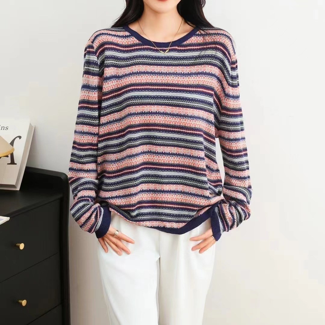 полосатый свитер,пуловер в полоску,полосатый пуловер,женский трикотажный свитер в полоску,вязаные свитера женские