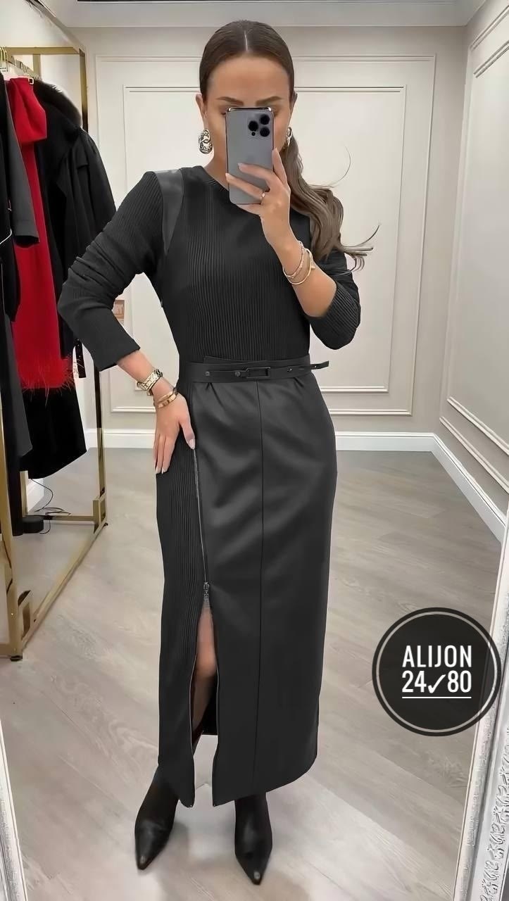 платье женское,длинная кожаная юбка,платье лапша женское,платье стильное,юбка из экокожи