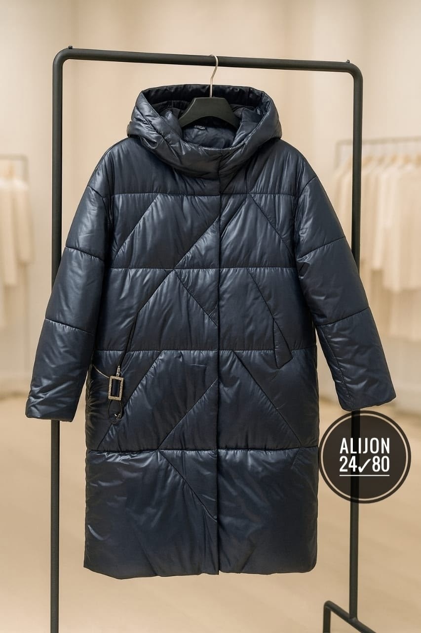 удлиненная куртка,женский пуховик,женская зимняя куртка,пальто женское зимнее-54-синий- кармельстиль стеганное зимнее пальто больших размеров,пуховик karmelstyle размер 62 синий