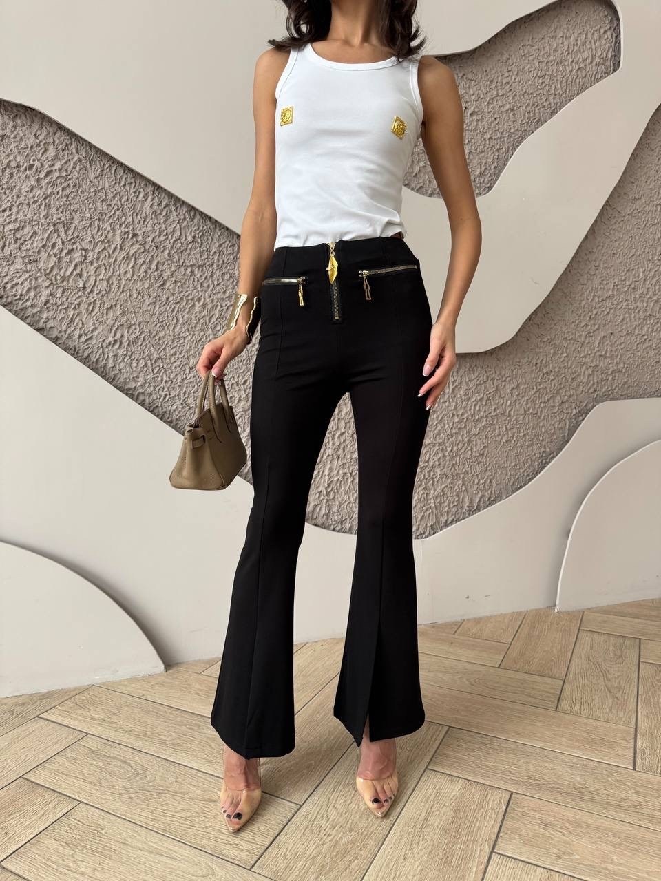 ispanyol paça pantolon,брюки женские с,брюки с высокой талией,брюки клеш,черные брюки