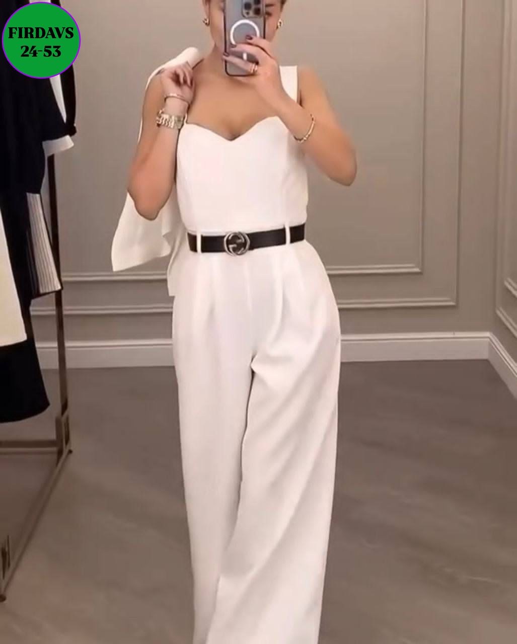 белый костюм женский брючный палаццо,костюм с брюками палаццо,классический женский брючный костюм,костюм двойка: пиджак с пояском + брюки палаццо,женский костюм с брюками палаццо