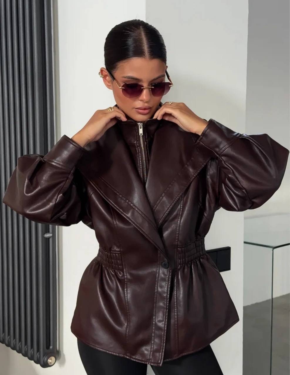 кожаная куртка,косуха куртка кожаная с поясом chauzi,женская кожаная куртка,косуха куртка кожаная оверсайз демисезонная удлиненная mayberry,куртка из экокожи
