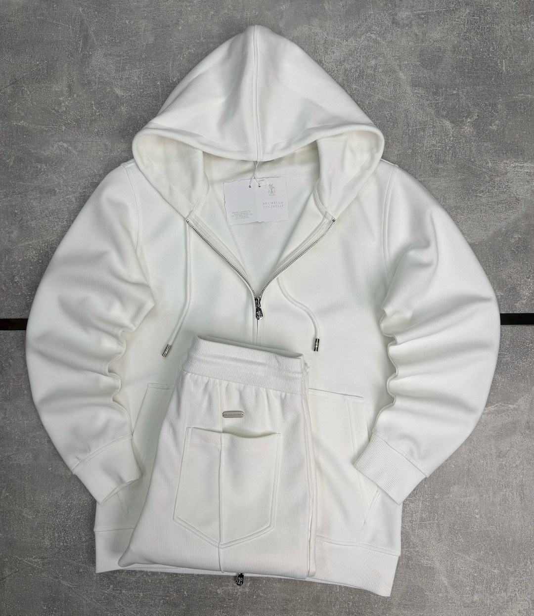 спортивный костюм brunello cucinelli,brunеllо сuсinеlli спортивный костюм premium - white,спортивный костюм на флисе,толстовка на молнии из футера 3х нит.начес экрю,толстовка теплая