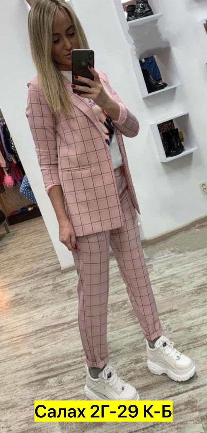 костюм двойка модный,костюм в клетку женский,костюм брючный женский liketon,женский костюм двойка,костюм в клетку
