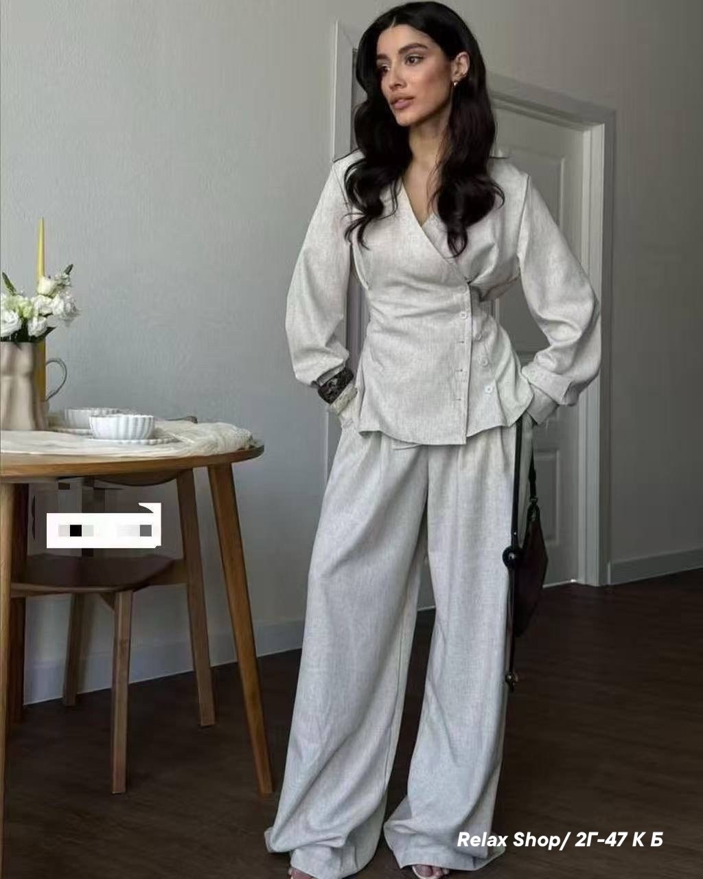 костюм с брюками,костюм брючный льняной mabag eco 333088348,костюм льняной брючный,женские брючные костюмы,льняной костюм с брюками