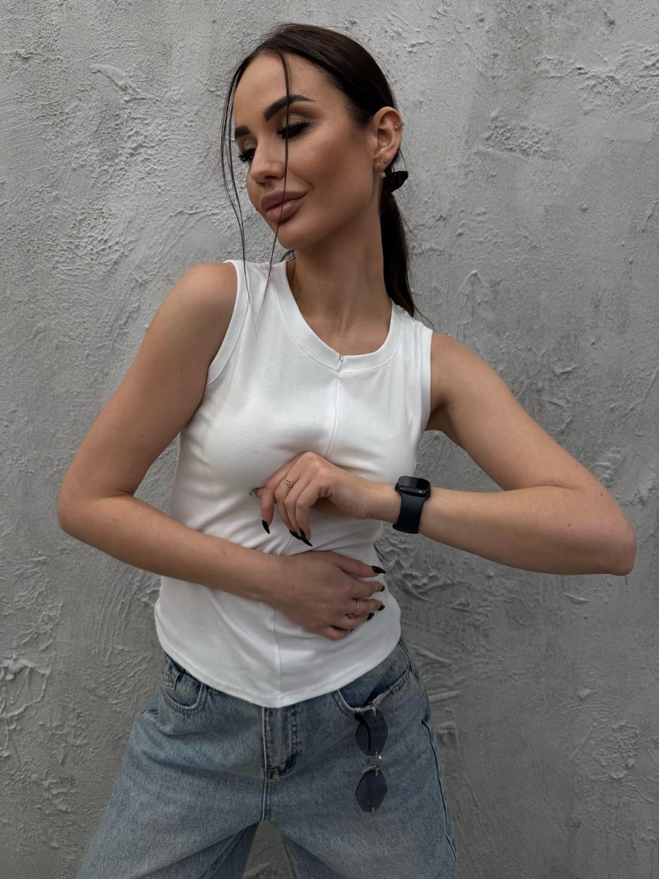 майка женская,топ женский,майка короткая,майки и топы,майка на молнии