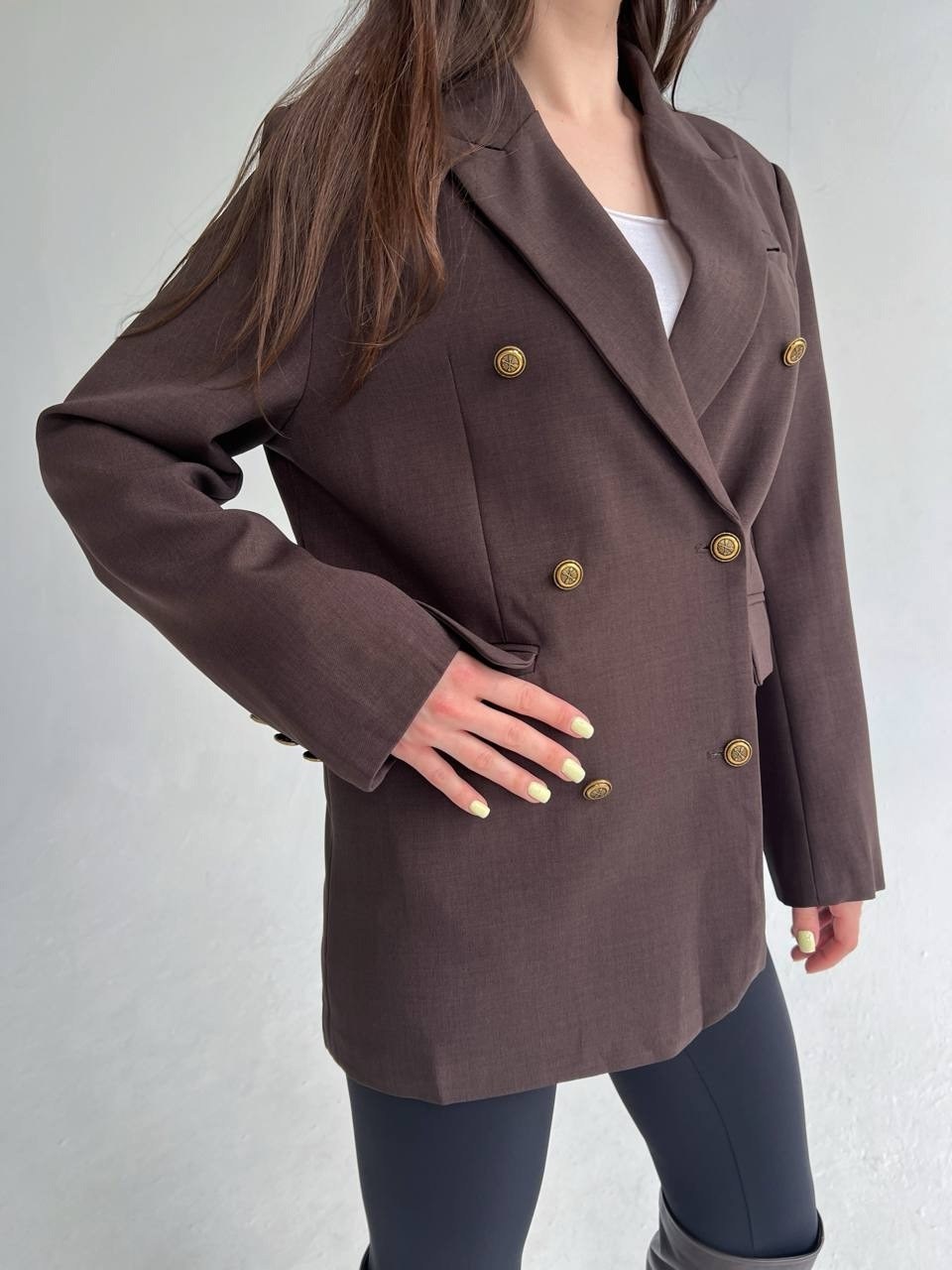 жакет двубортный "шоколад",двубортный жакет,полупальто пиджак,пиджак и жакет,женский пиджак