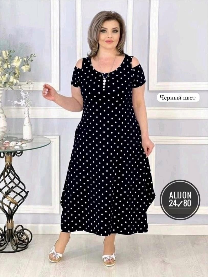 женское платье больших размеров,платье женское,платье большие размеры,платье горох,платье больших размеров