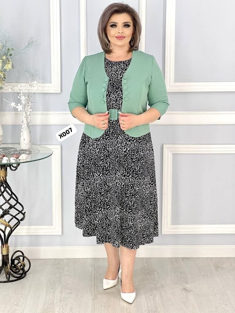 костюм женский нарядный стилный модный,костюм платье и жакет,костюм платье с пиджаком,платья больших размеров к празднику,нарядное платье